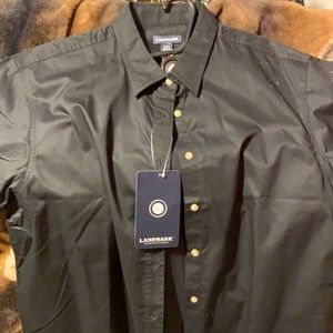 Bottom up black dress shirt
